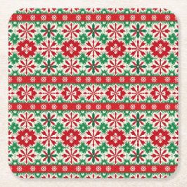 Scandinavian Fair Isle Christmas Edition 2 Rechteckiger Pappuntersetzer