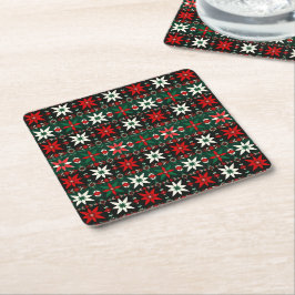 Scandinavian Fair Isle Christmas Edition 3 Rechteckiger Pappuntersetzer