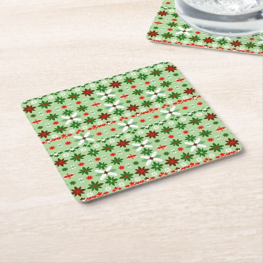 Scandinavian Fair Isle Christmas Edition 4 Rechteckiger Pappuntersetzer (angewinkelt)