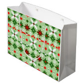 Scandinavian Fair Isle Christmas Große Geschenktüte (Rückseite Schrägansicht)