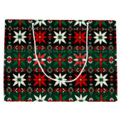 Scandinavian Fair Isle Christmas Große Geschenktüte (Rückseite)