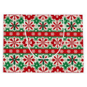 Scandinavian Fair Isle Christmas Große Geschenktüte (Vorderseite)