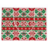 Scandinavian Fair Isle Christmas Große Geschenktüte (Rückseite)