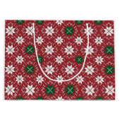 Scandinavian Fair Isle Christmas Große Geschenktüte (Vorderseite)