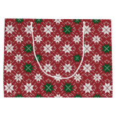 Scandinavian Fair Isle Christmas Große Geschenktüte (Rückseite)