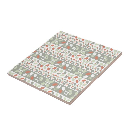  Scandinavian Floral Folk Design Pattern  Fliese (Seite)