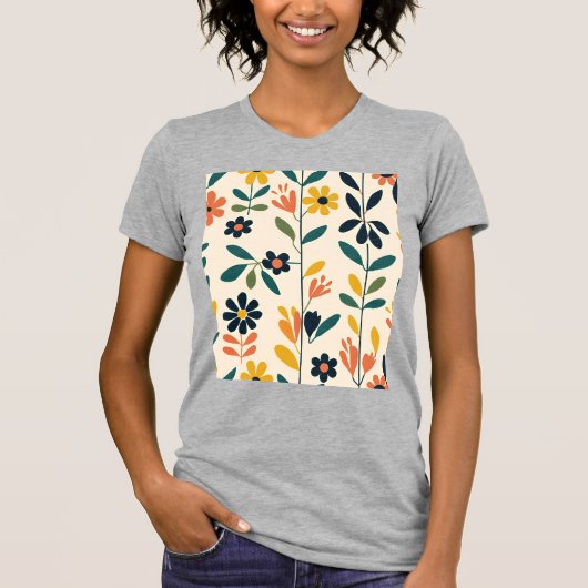 Scandinavian Floral Harmony T-Shirt (Vorderseite)