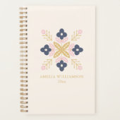 Scandinavian Floral Pattern Personalized Name Planer (Vorderseite)