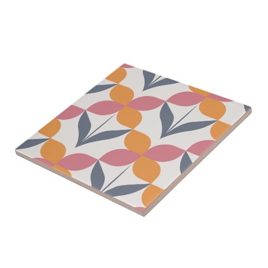 Scandinavian floral pattern,retro style,mid centur fliese (Seite)