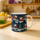 Scandinavian Folk Art Cozy Winter Cabin Mug Kaffeetasse
