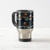 Scandinavian Folk Art Cozy Winter Cabin Mug Reisebecher (Vorderseite Links)