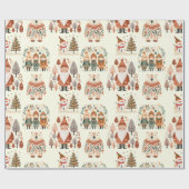 Scandinavian Folk Art Festive Holiday Geschenkpapier (Flach)