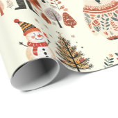 Scandinavian Folk Art Festive Holiday Geschenkpapier (Rolleneckpunkt)