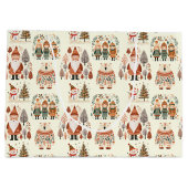 Scandinavian Folk Art Festive Holiday Große Geschenktüte (Rückseite)