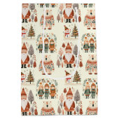 Scandinavian Folk Art Festive Holiday Mittlere Geschenktüte (Rückseite)