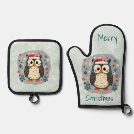 Scandinavian Folk Art Style Ofenhandschuh & Topflappen-Set