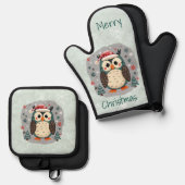 Scandinavian Folk Art Style Ofenhandschuh & Topflappen-Set (Vorderseite/Rückseite)