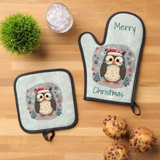 Scandinavian Folk Art Style Ofenhandschuh & Topflappen-Set (Oben Unten)