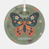 Scandinavian Folk Art Style Ornament Aus Glas (Vorderseite)