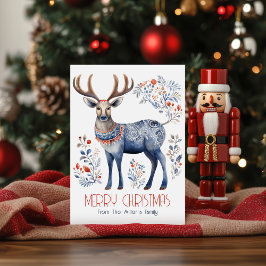 Scandinavian Folk Reindeer Christmas Party Invite Einladung