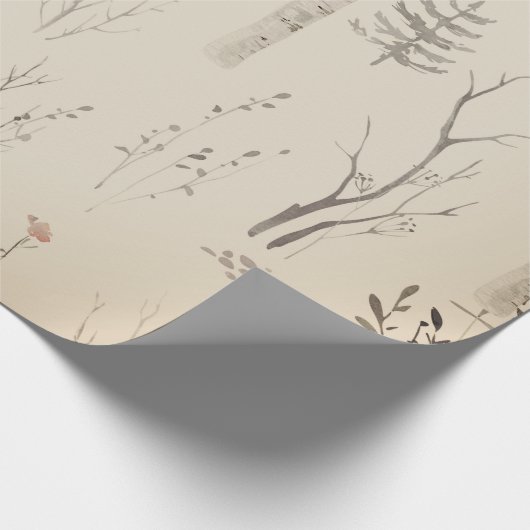 SCANDINAVIAN FOREST PATTERN CHRISTMAS GIFT WRAT GESCHENKPAPIER (Ecke)