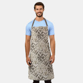 Scandinavian Geometric Floral Motif Schürze (Getragen)