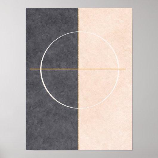 Scandinavian Geometric Wall Art – Beige & Grey  Poster (Vorne)