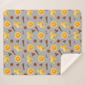 Scandinavian Gingerbread & Citrus Holiday Sherpadecke (Vorderseite (Horizontal))