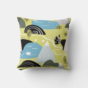 Scandinavian graphic illustration seamless pattern kissen