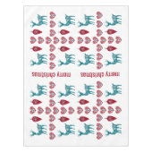 Scandinavian Hearts Reindeer Baubles Merry Xmas Tischdecke (Vorderseite)