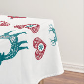 Scandinavian Hearts Reindeer Baubles Merry Xmas Tischdecke (Beispiel)