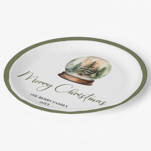 Scandinavian Holiday Christmas Personalized Plates Pappteller (Schrägansicht)