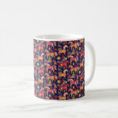 Scandinavian horses pattern seamless design. Decor Kaffeetasse (VorderseiteRechts)
