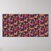 Scandinavian horses pattern seamless design. Decor Poster (Vorne)