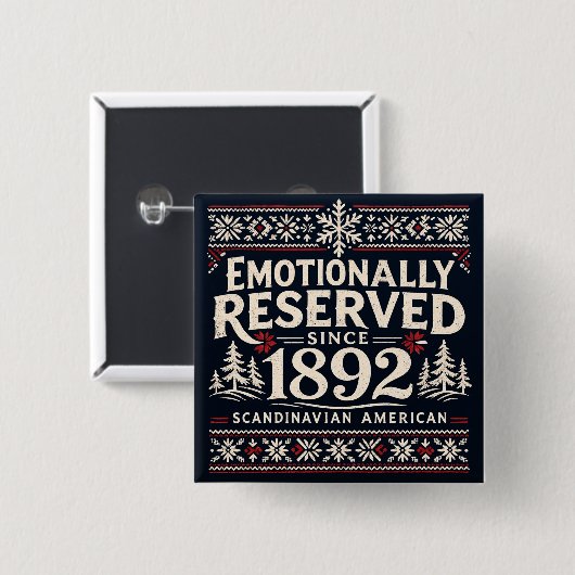 Scandinavian Humor - Emotionally Reserved  Button (Vorne & Hinten)