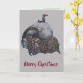 Scandinavian Julbocken Yule Goat After John Bauer Karte (Gelbe Blume)