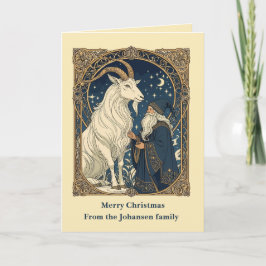 Scandinavian Julbocken Yule Goat and Jultomten Karte