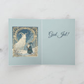 Scandinavian Jultomten With Julbocken Yule Goat Karte (Innenseite)