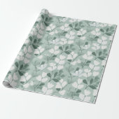 Scandinavian Light Green Leaf Sage Floral Pattern Geschenkpapier (Ungerollt)