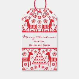 SCANDINAVIAN MERRY CHRISTMAS GIFT TAG INDIVIDUELLE GESCHENKANHÄNGER