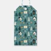 Scandinavian Merry Christmas Tree Winter Snow Geschenkanhänger (Vorderseite)