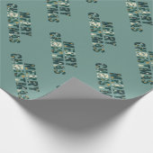 Scandinavian Merry Christmas Tree Winter Snow Geschenkpapier (Ecke)