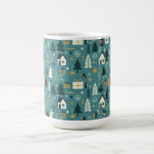 Scandinavian Merry Christmas Tree Winter Snow Kaffeetasse (Mittel)