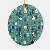 Scandinavian Merry Christmas Tree Winter Snow Keramik Ornament (Links)