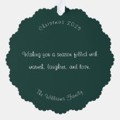 Scandinavian Merry Christmas Tree Winter Snow Ornament Karte (Rückseite)