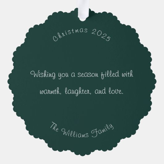 Scandinavian Merry Christmas Tree Winter Snow Ornament Karte (Rückseite)