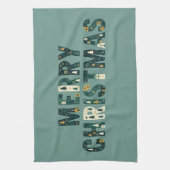 Scandinavian Merry Christmas Typography Geschirrtuch (Vertikal)