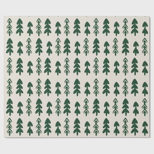 Scandinavian Minimal Christmas Tree Gift Wrapping  Geschenkpapier (Flach)