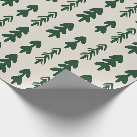 Scandinavian Minimal Christmas Tree Gift Wrapping  Geschenkpapier (Ecke)