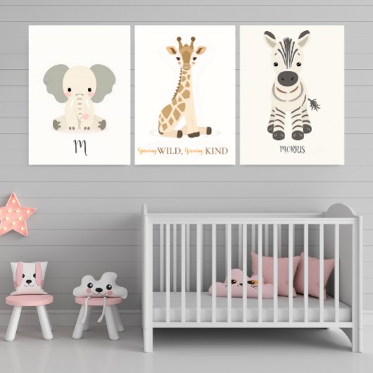 Scandinavian Minimal Safari Nursery Poster Bilderwand Sets